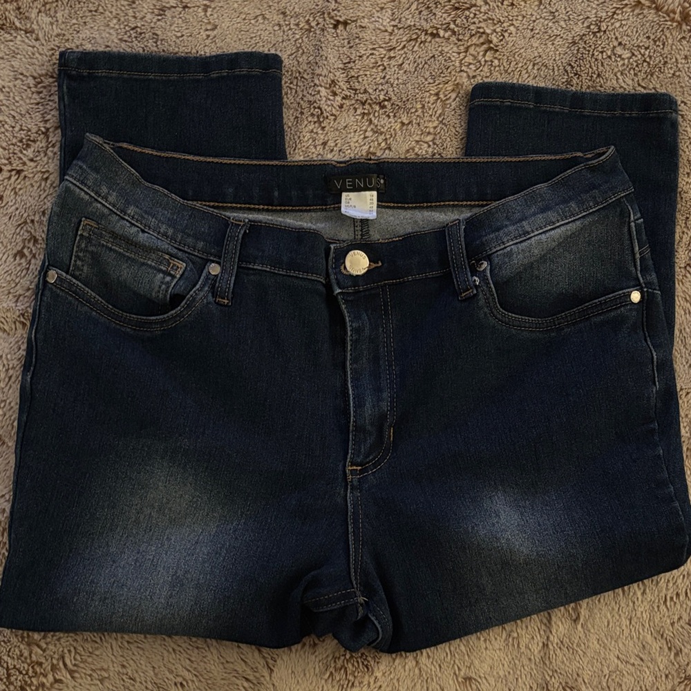 VENUS Women's Classic Dark Blue Capris